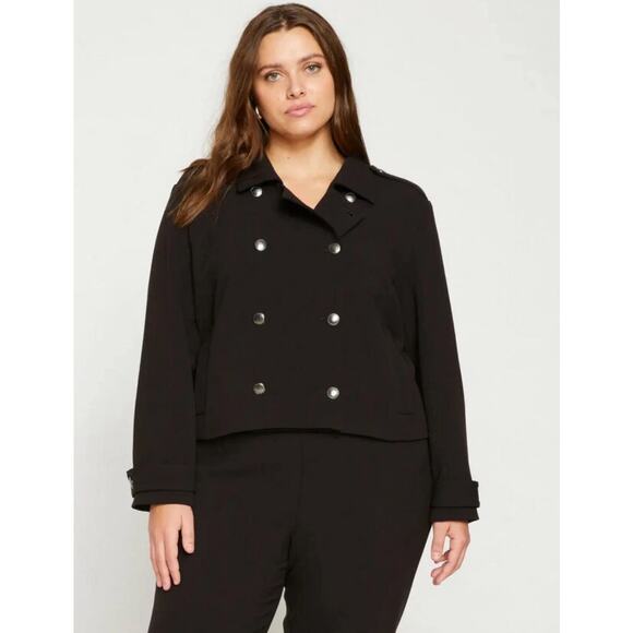Universal Standard Nadia Crepe Jersey Military Jacket Black Size L (22–24) NWT - Picture 1 of 10